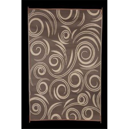 Faulkner FLK-68860 9 x 12 ft. Reversible RV Outdoor Patio Mat, Brown & Beige FLK-68860